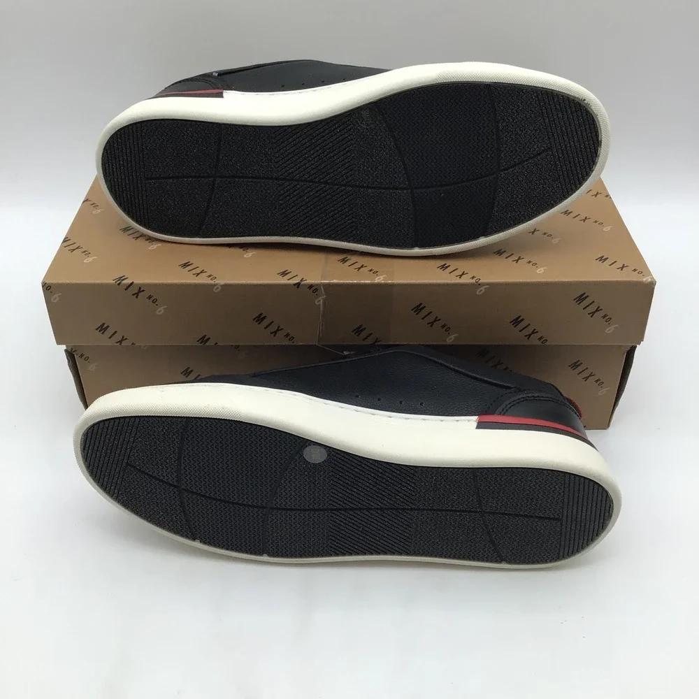 Mix No. 6 Maximuss Mens Black Faux Leather Low Top Sneakers Size 9M NEW‎